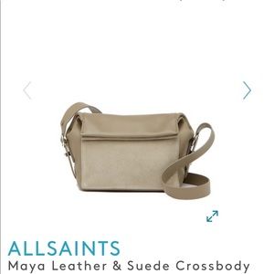 Allsaints Maya Leather and Suede Crossbody NWT